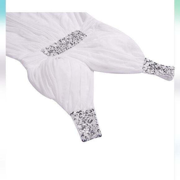 Conail Coco Women Ruched Waist Rhinestone Casual Tulle Long Dress - Picture 3 of 16